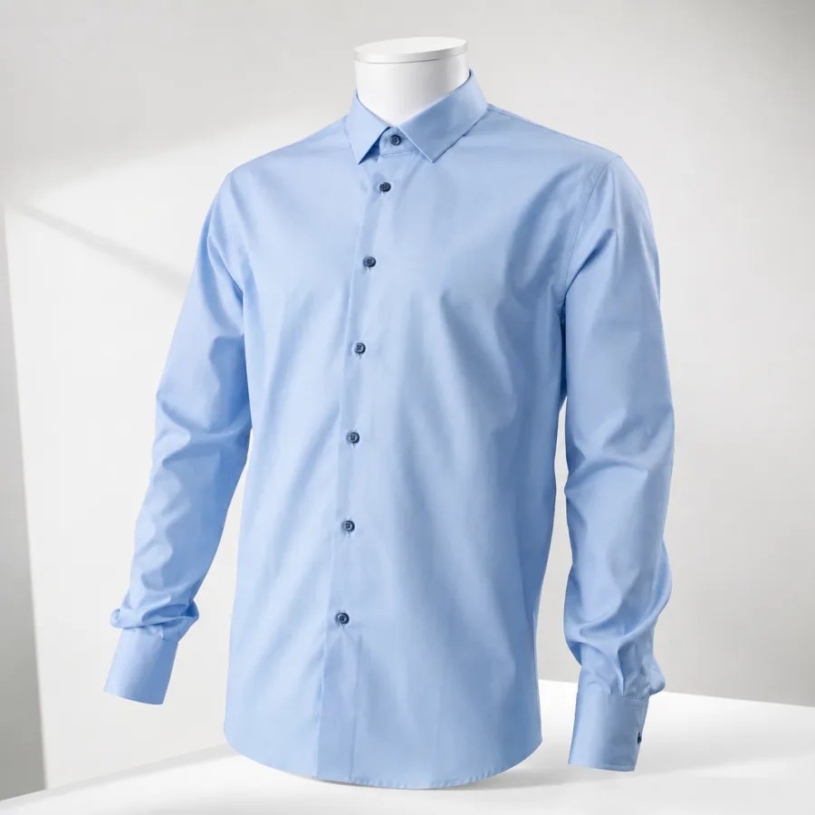 Plain blue shirt — chemise sur mesure homme Empreinte-Moi